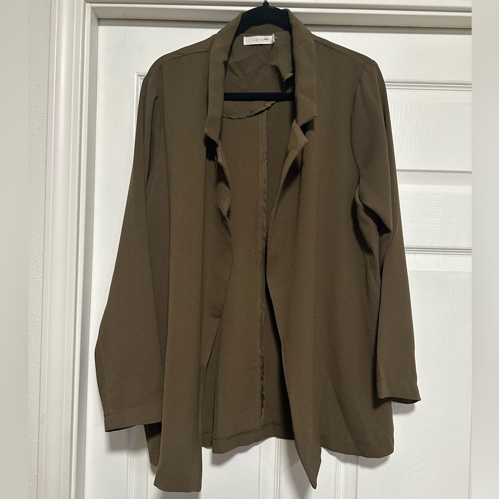 Lush Brown Long Sleeve Flowy Sweater Jacket Women's Size M